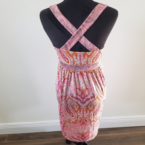 NWOT INC Pink Paisley Crossed Back Sundress - Picture 5 of 7